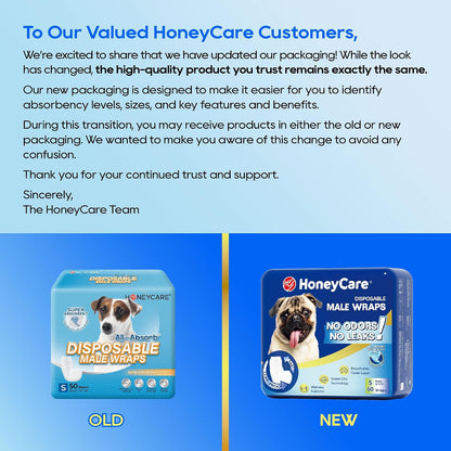 HOTHONEY CARE All-Absorb A26 Male Dog Wrap, 50 Count, Small