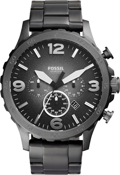 HOTFossil Men's Nate Quartz Watch, Oversized Stainless Steel Chronograph Watch for Men