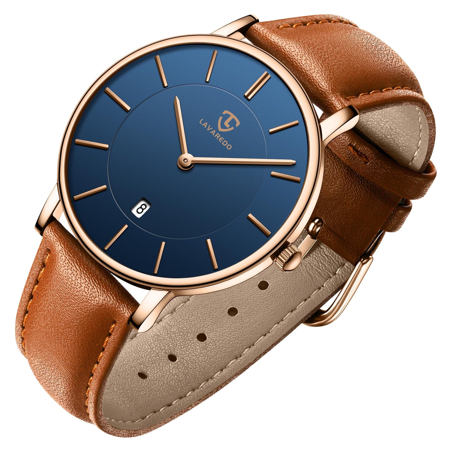 HOTBEN NEVIS Watch, Mens Watch, Minimalist Fashion Simple Wrist Watch Analog Date with Leather Strap