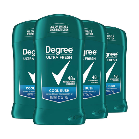 HOTDegree Men Ultra Fresh Antiperspirant Deodorant Stick for Men 4 Pack Cool Rush 2.7 oz