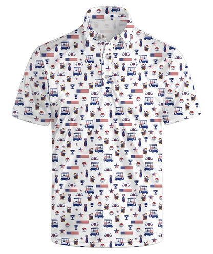 HOTGolf Polos for Men Funny Moisture Wicking Golf Shirts Performance Quick-Dry Polo Shirts Short Sleeve