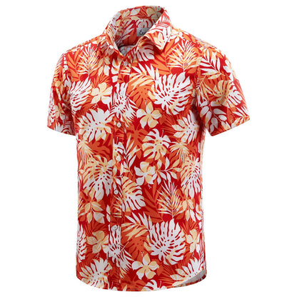 HOTEUOW Men's Hawaiian Shirt Short Sleeve Printed Button Down Beach Shirts
