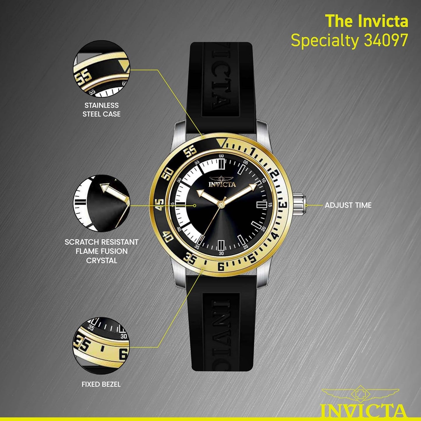 HOTInvicta Men's Specialty Silicone Quartz Watch