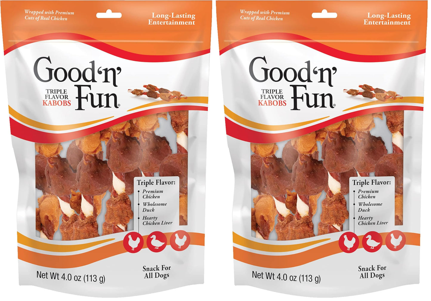 HOTGood 'n' Fun Kabobs Long-Lasting Dog Treat, With Real Proteins, Beef Hide and Premium Chicken, Supports Dental Health, Mental Stimulation, 18 count
