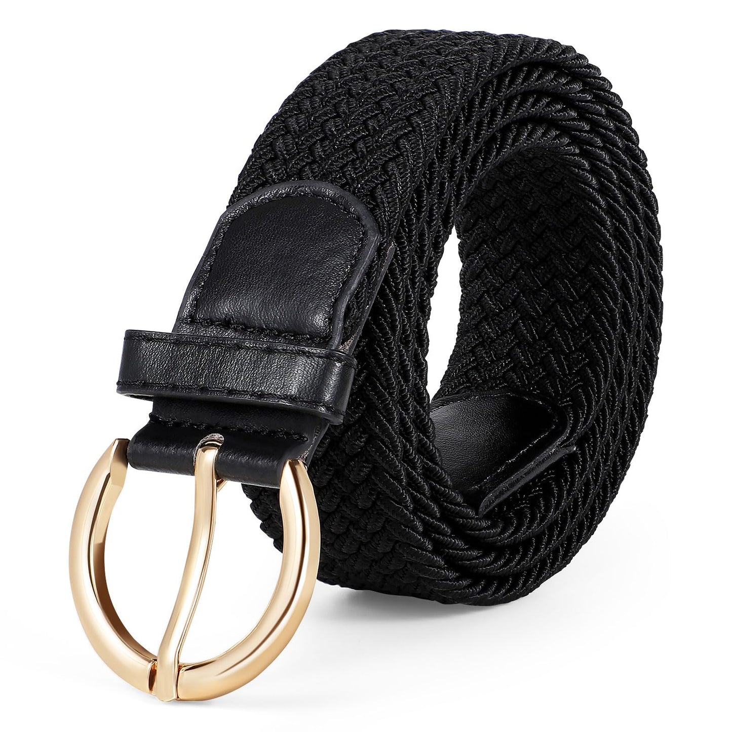 HOTJASGOOD Women Men Braided Woven Elastic Stretch Waist Belt Golf Canvas Fabric Casual Belt for Jeans Pants