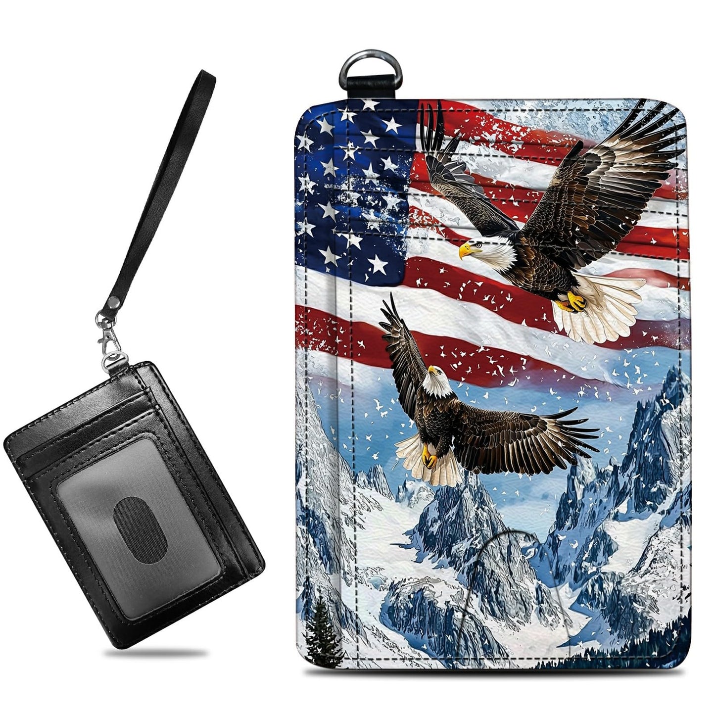 HOTCute Credit Card Holder with Zipper, Crow Skull RFID-Blocking Card Case Small Wallet for Women Men, Multi-slot Card Organizer Case Travel Accordion Wallet