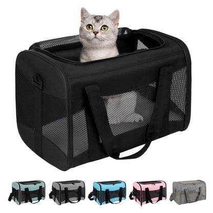 HOTCat Dog Carriers Soft-Sided Pet Carrier Large Cats for Medium Big Cat Small Dog Puppy up to 16lbs TSA Airline Approved Animal Collapsible Cat Carrier Carriers Travel Carrier Cat Bag (17x11x11)