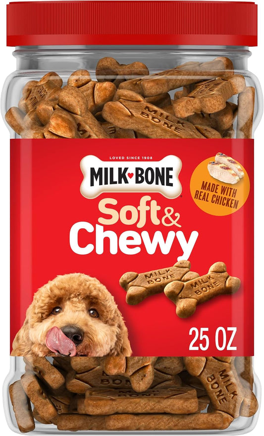 HOTMilk-Bone Soft & Chewy Dog Training Treats, 25 oz Canister | Made with real chicken breast, soft dog treats for training and rewarding, 18% protein, fortified with vitamins and minerals