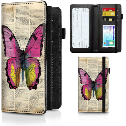 HOTCheckbook Cover for Men Women PU Leather Slim Check Book Holder Covers Wallet Case with Card Slots Duplicate Checks Card Pen Holder with RFID Blocking & Elastic Strap,Cute A Cat