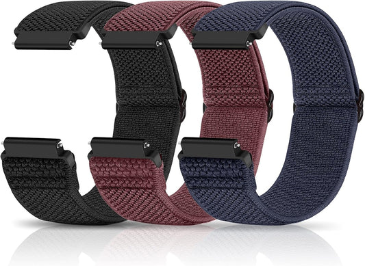 HOTCompatible with 16mm 18mm 19mm 20mm 22mm 24mm Watch Bands Quick Release Replacement Wristband,Adjustable Stretchy Nylon Solo Loop Straps Fabric Braided Sport Elastic Bands for Men Women