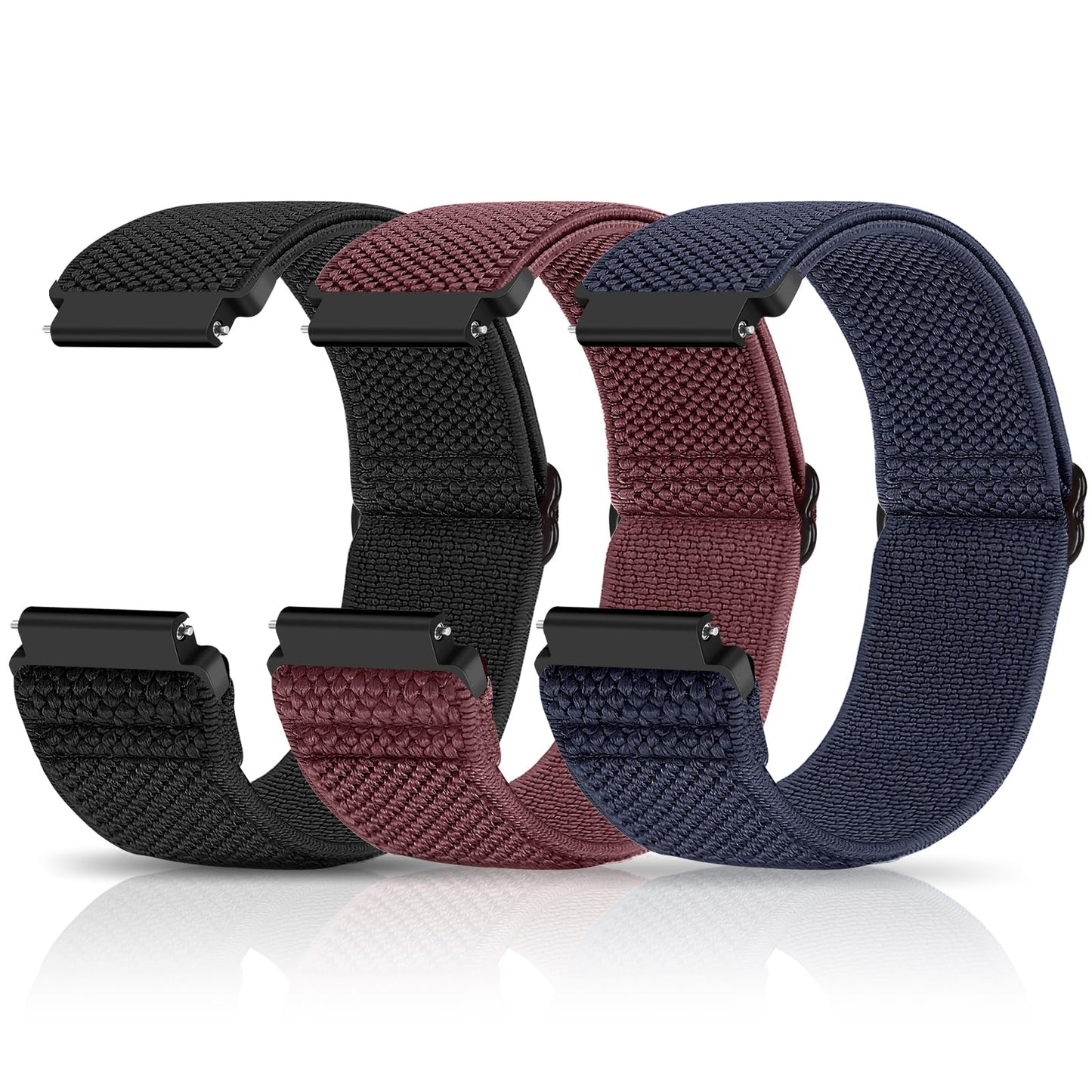 HOTCompatible with 16mm 18mm 19mm 20mm 22mm 24mm Watch Bands Quick Release Replacement Wristband,Adjustable Stretchy Nylon Solo Loop Straps Fabric Braided Sport Elastic Bands for Men Women