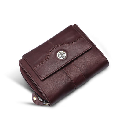 HOTHAMMONDS FLYCATCHER Wallet for Women - Genuine Leather Ladies Wallet - 14 Card Slots - RFID Protection - 3 ID Card Slots -RFID Wallet women -Daily Use, Women Money Purse - Blazing Brown