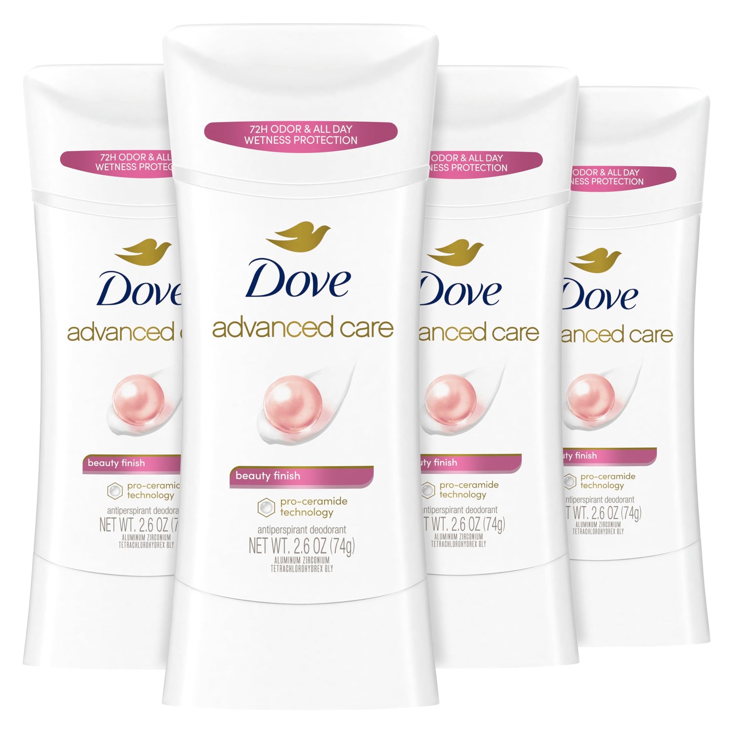 HOTDove Advanced Care Antiperspirant Caring Coconut, 2 Count Deodorant Stick for Women, for 48 Hour Protection And Soft And Comfortable Underarms, 2.6 oz