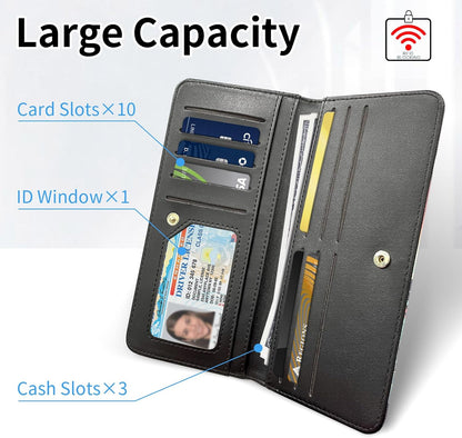 HOTSlim PU Leather Wallet for Women - RFID Blocking Thin Bifold Wallet, Compact Travel Wallet with Card Slots & ID Window, Stylish and Practical Womens Wallet for Everyday Use, Black Cat