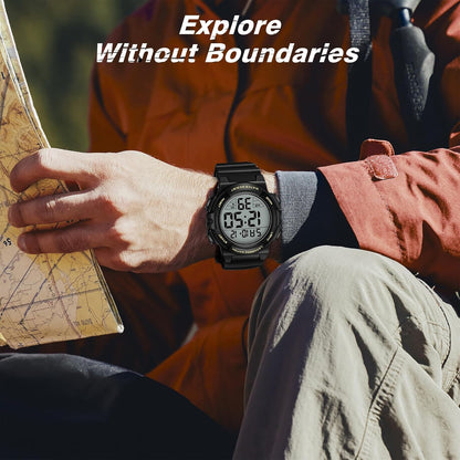 HOTMens Digital Watch, Sport Military Watches for Men Waterproof LED Screen Large Face Tactical Watch with Backlight Alarm Stopwatch Wrist Watch