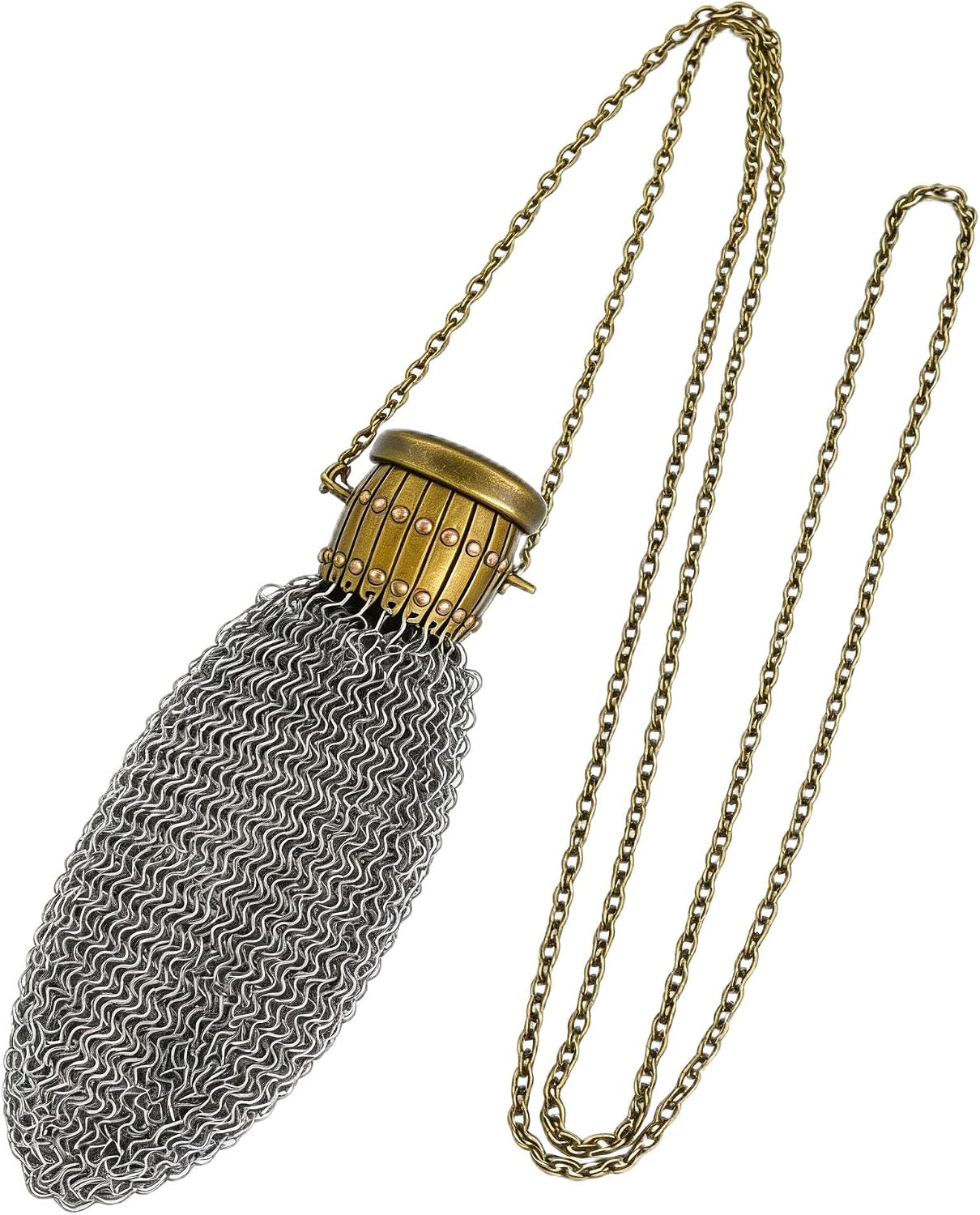 HOT1920's English Vintage Coin Purse, Handade Chain Metal Mesh Wallet for Coins, Dice, Jewelry, Cosmetics, Mini Vintage Double Mesh Coin Holder Pouch, Antique Coin Purse Wallet Ideal for Party