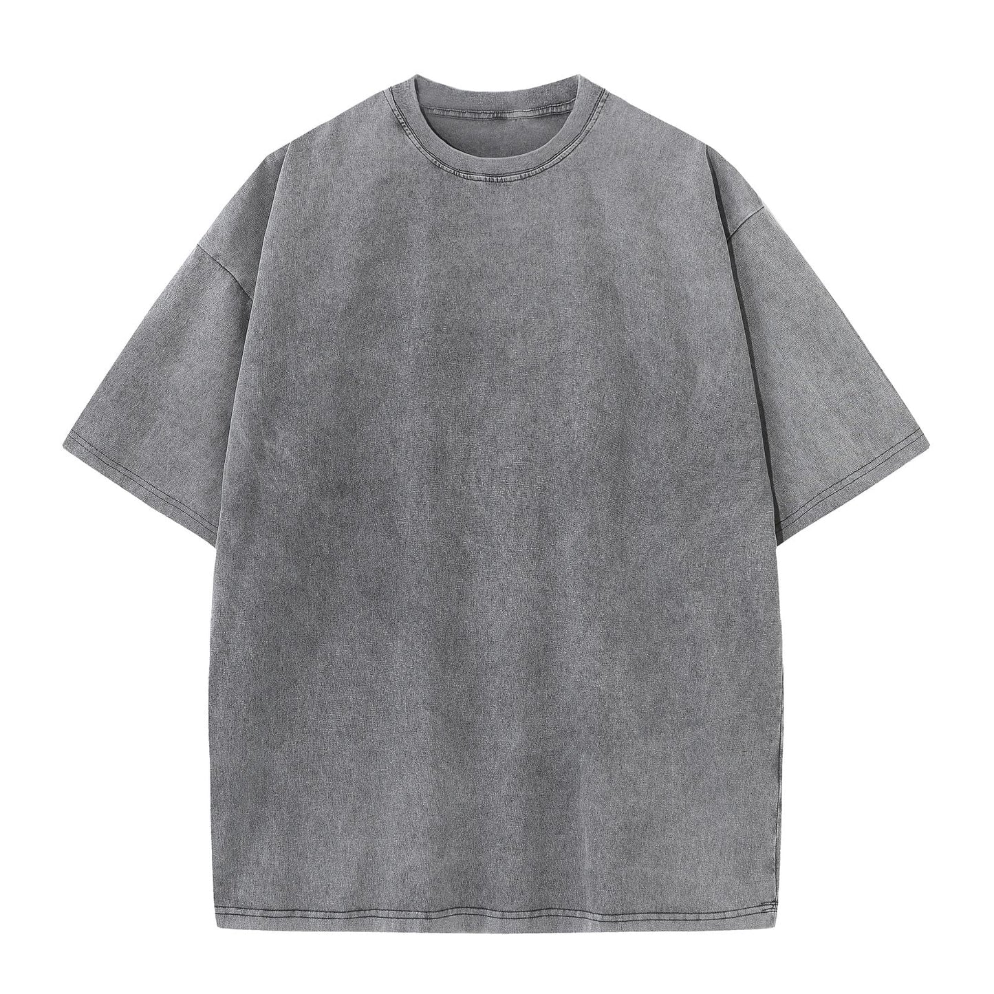 HOTMen's Cotton T-Shirts Oversized Unisex Short Sleeves Casual Loose Wash Solid Basic Tee Tops