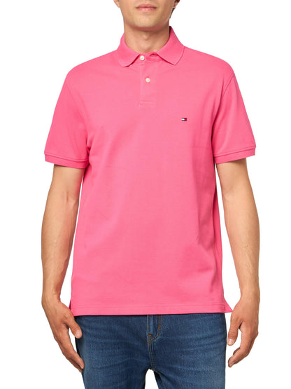 HOTTommy Hilfiger Men's Short Sleeve Polo Shirts in Classic Fit with Stretch and Organic Pique Cotton