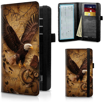 HOTFUYOCWE Leather Checkbook Covers for Men Women Check book Holder Cover Wallets for Personal Checkbook Duplicate Checks with RFID Blocking & Elastic Strap-Beautiful Black Horse