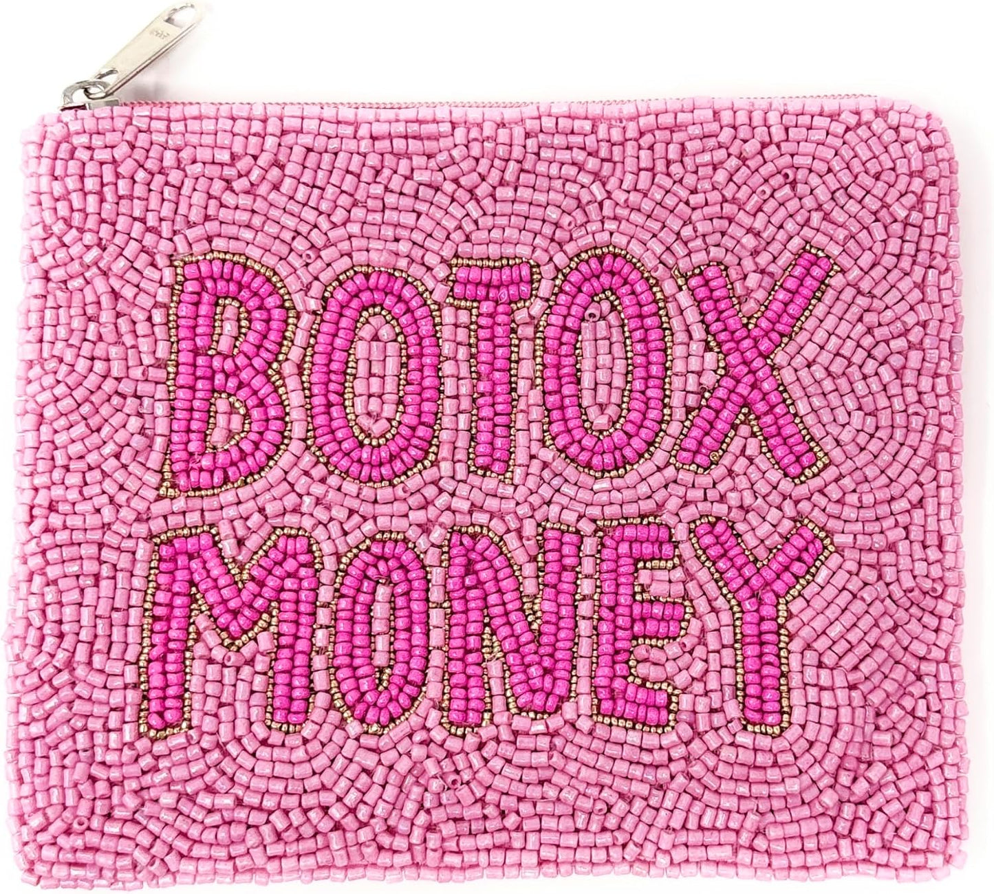 HOTPink Botox Money Beaded Coin Purse, Coin Pouch, Smalls Wallets for Her, Birthday Gifts, Botox Money Pouch, Pink Pouch Purse