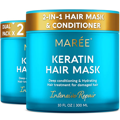 HOTMAREE Deep Conditioning Hair Mask for Damaged Hair Treatment – Keratin Hair Care for Hydrating Growth Repair Moisturizing – Dry Curly Color Refreshing – 10 Fl Oz, Purple