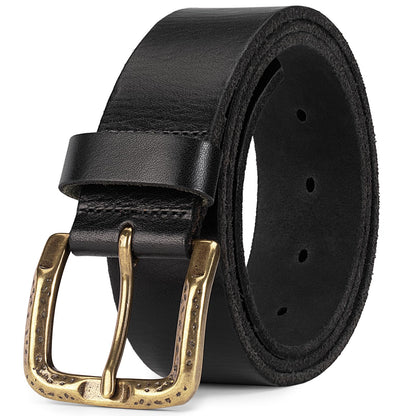 HOTThicken Full Grain Leather Mens Belt Heavy Duty Mens Work Belt Mens Belt High Hardness Buckle Packed In Gift Box