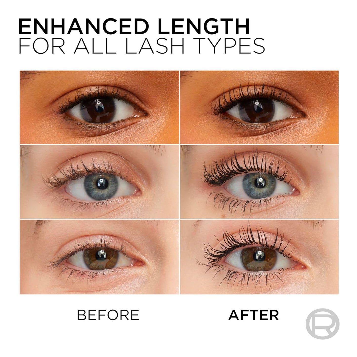 HOTL’Oreal Paris Makeup Original Telescopic Mascara, Separating Mascara Volume and Length Formula, Washable, Blackest Black, 0.27 Fl Oz., 1 Count