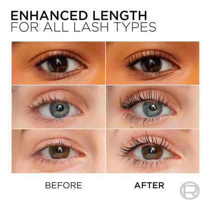 HOTL’Oreal Paris Makeup Original Telescopic Mascara, Separating Mascara Volume and Length Formula, Washable, Blackest Black, 0.27 Fl Oz., 1 Count