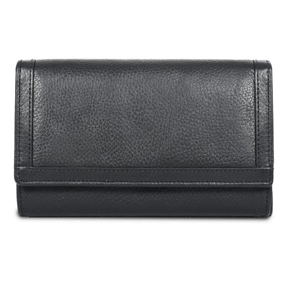 HOTVALENCHI Women's Leather Wallet - RFID Blocking Wallet - Ladies Clutch Hand Purse With Card Holder Slots (Cognac Vintage LW03)