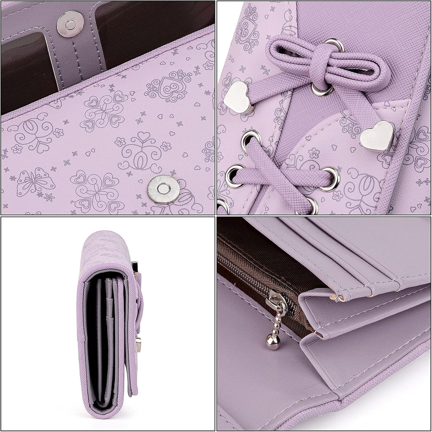 HOTUTO RFID Wallet for Women Large Capacity PU Leather Card Holder Phone Case Zipper Pocket Purse Clutch