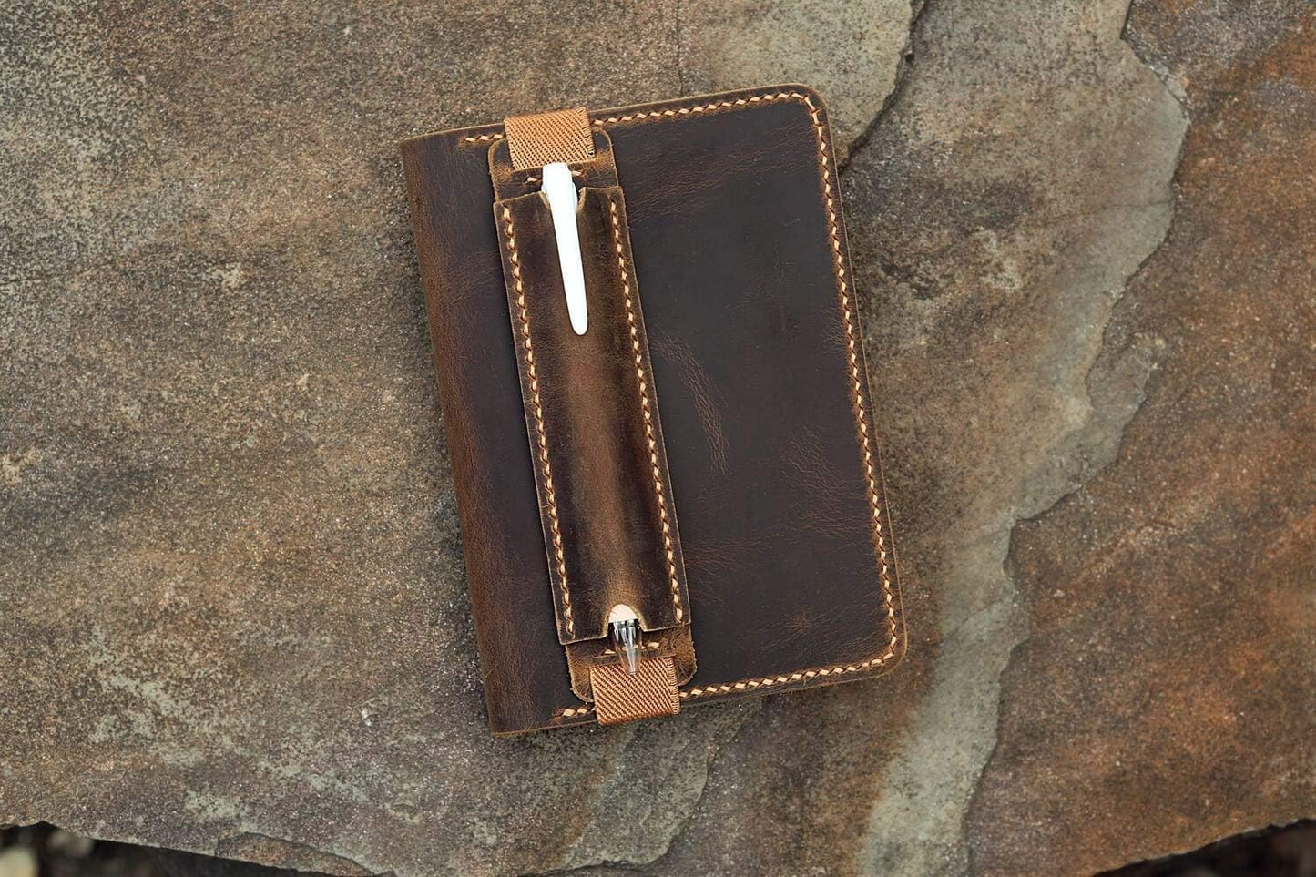 HOTPersonalized distressed leather hobonichi techo cover vintage rustic leather hobonichi A5 A6 cousin cover HAX05S