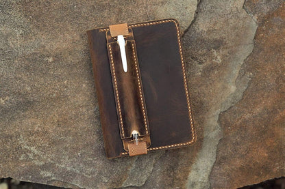 HOTPersonalized distressed leather hobonichi techo cover vintage rustic leather hobonichi A5 A6 cousin cover HAX05S