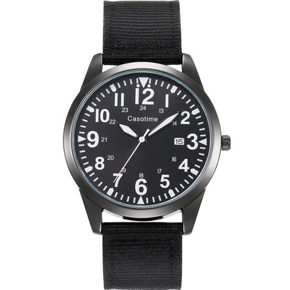 HOTCasotime Tactical Military Watch for Men - Field-Tested Analog Quartz with Luminous Dial, 30M Water Resistant Nylon Band & Second Hand | Unisex Army Sport Wristwatch