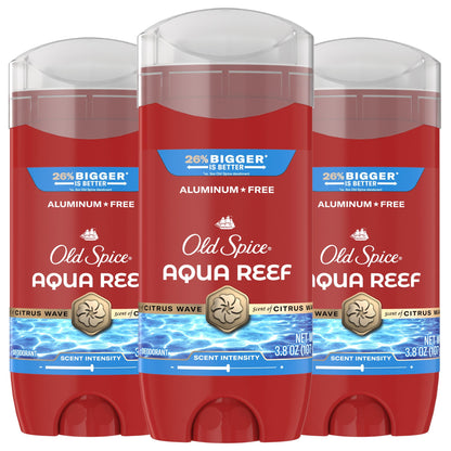 HOTOld Spice Aluminum Free Deodorant for Men, 24/7 Protection to Eliminate Odors, 24/7 Freshness & Lasting Scent, Swagger with Lime & Cedarwood Scent, 3.8 oz (Pack of 3)