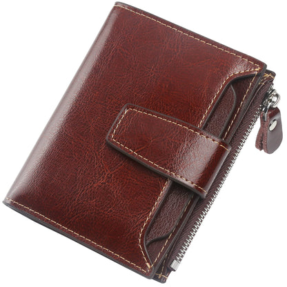 HOTLavemi Small Compact Women Wallet RFID Blocking Genuine Leather Bifold Purse with ID Windows