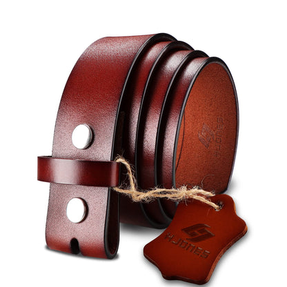 HOTHJones Western Belts for Men without Buckle,Cowboy Belt Buckles for Men,1.5" Wide Genuine Leather Belt No Buckle
