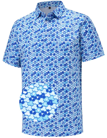 HOTMens Golf Polo Shirts Short Sleeve Moisture Wicking Dry Fit Performance Casual Funny Golf Polo Shirts for Men