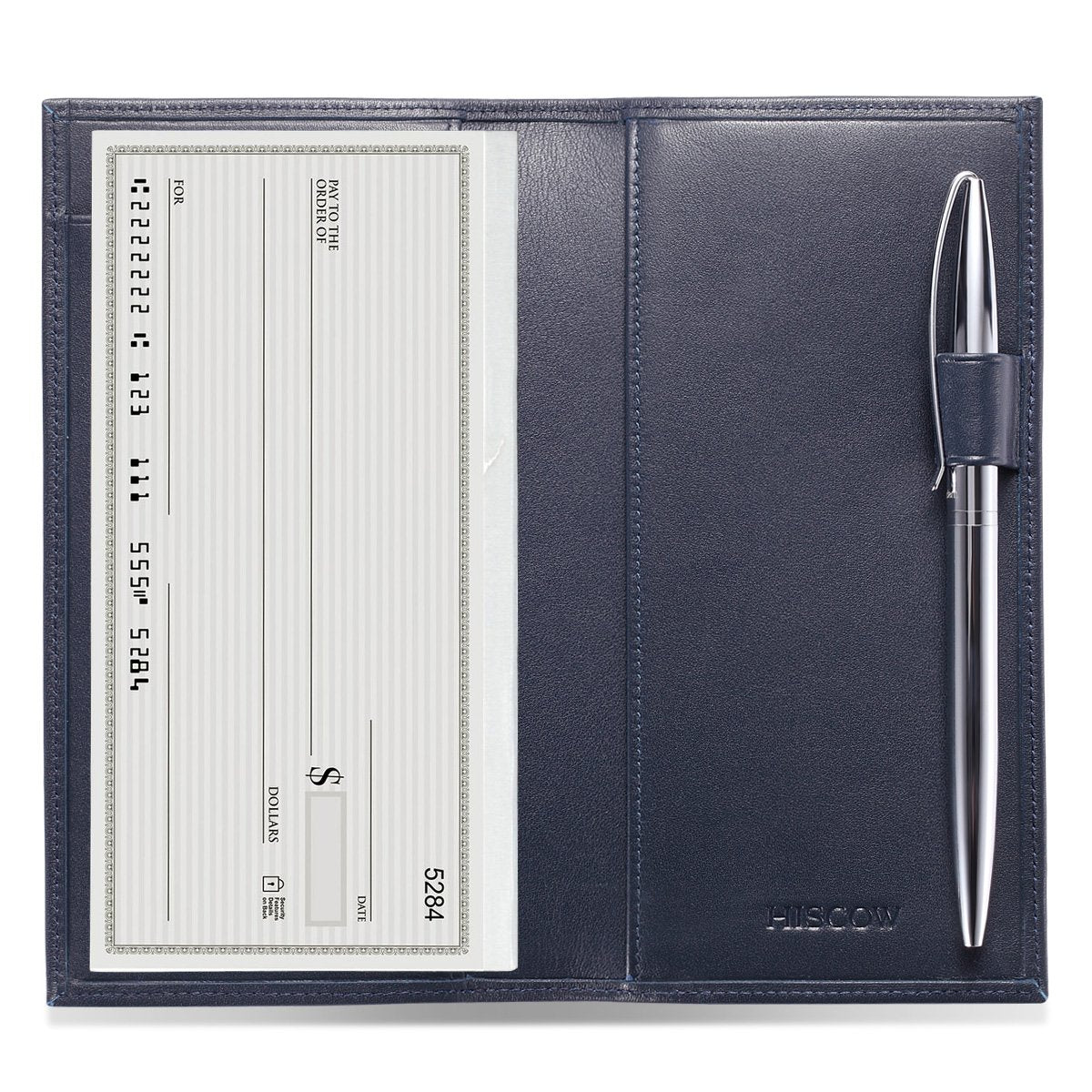 HOTHISCOW Leather Checkbook Cover for Duplicate Checks with Pen Holder | Full grain cowhide, personal check book & register pockets, removable vinyl divider, durable stitching, gifts for women men