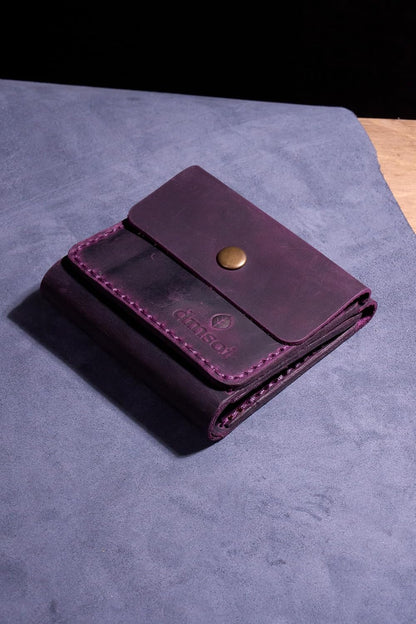HOTHandmade Genuine Leather Women’s Wallet – Perfect for Mothers, Students, Professionals, Ideal for Work, Shopping, Gift, Travel, Everyday Essentials Handmade Genuine Leather for Women Ladies (PURPLE)