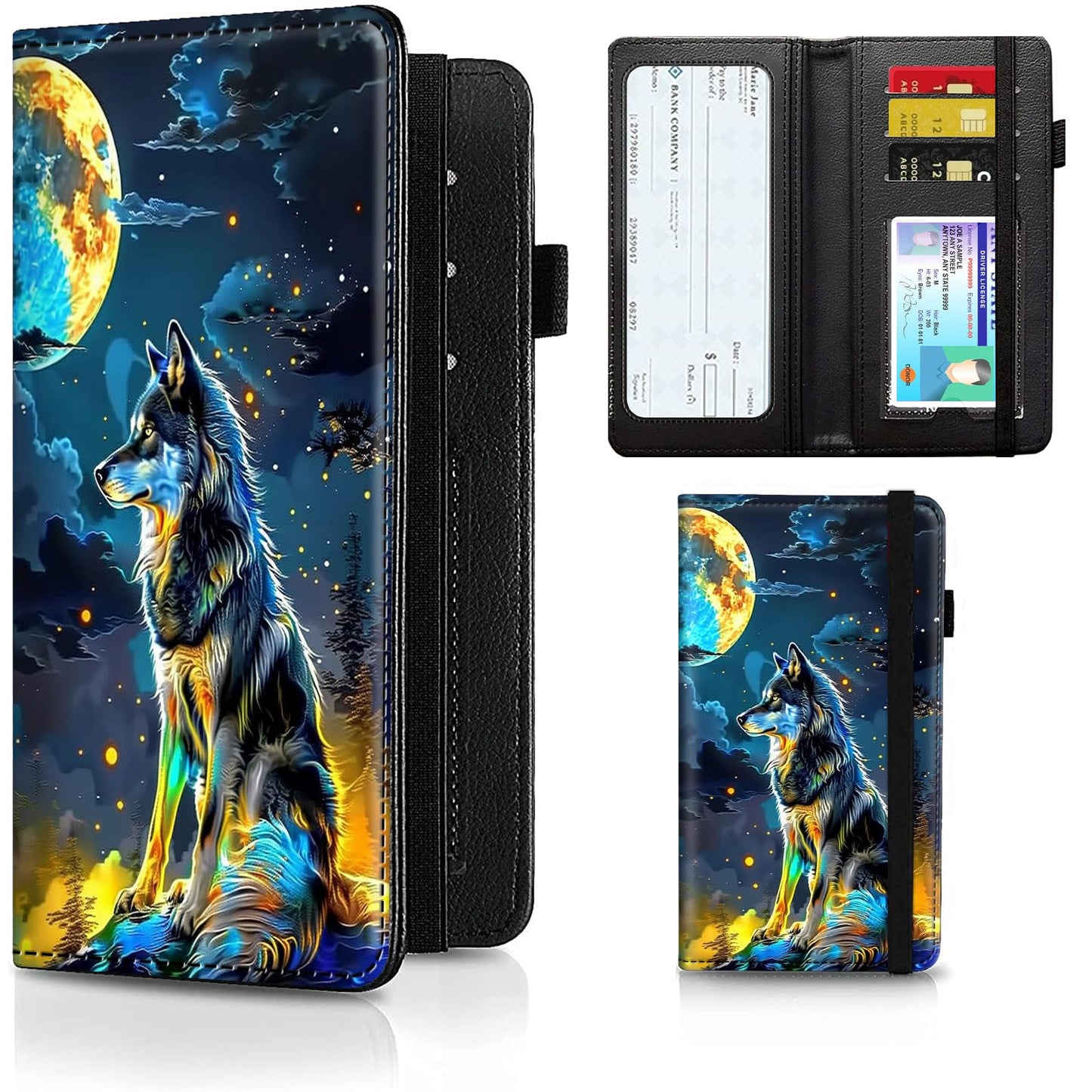 HOTCheckbook Cover for Men Women PU Leather Slim Check Book Holder Covers Wallet Case with Card Slots Duplicate Checks Card Pen Holder with RFID Blocking & Elastic Strap,Cute A Cat