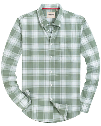 HOTAlimens & Gentle Mens Solid Oxford Shirt Long Sleeve Dress Shirt Work Casual Button Down Shirts with Pocket
