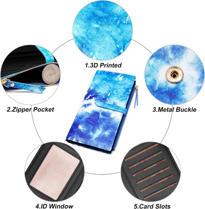 HOTBadiya Ultra Slim Wallet Credit Card Holder Thin Bifold Clutch Wallets with Zipper Pocket for Women
