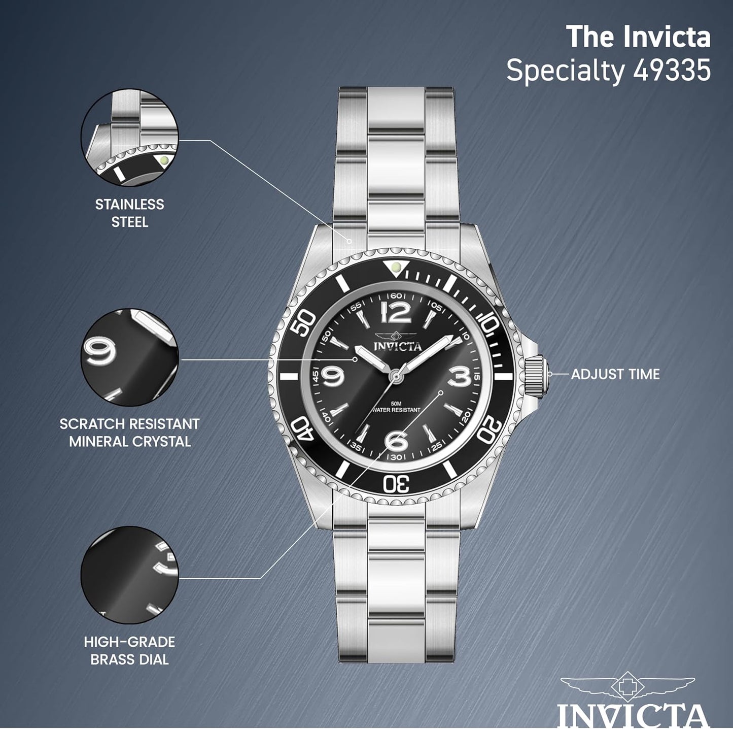 HOTInvicta Mens Watch Stainless Steel 40mm