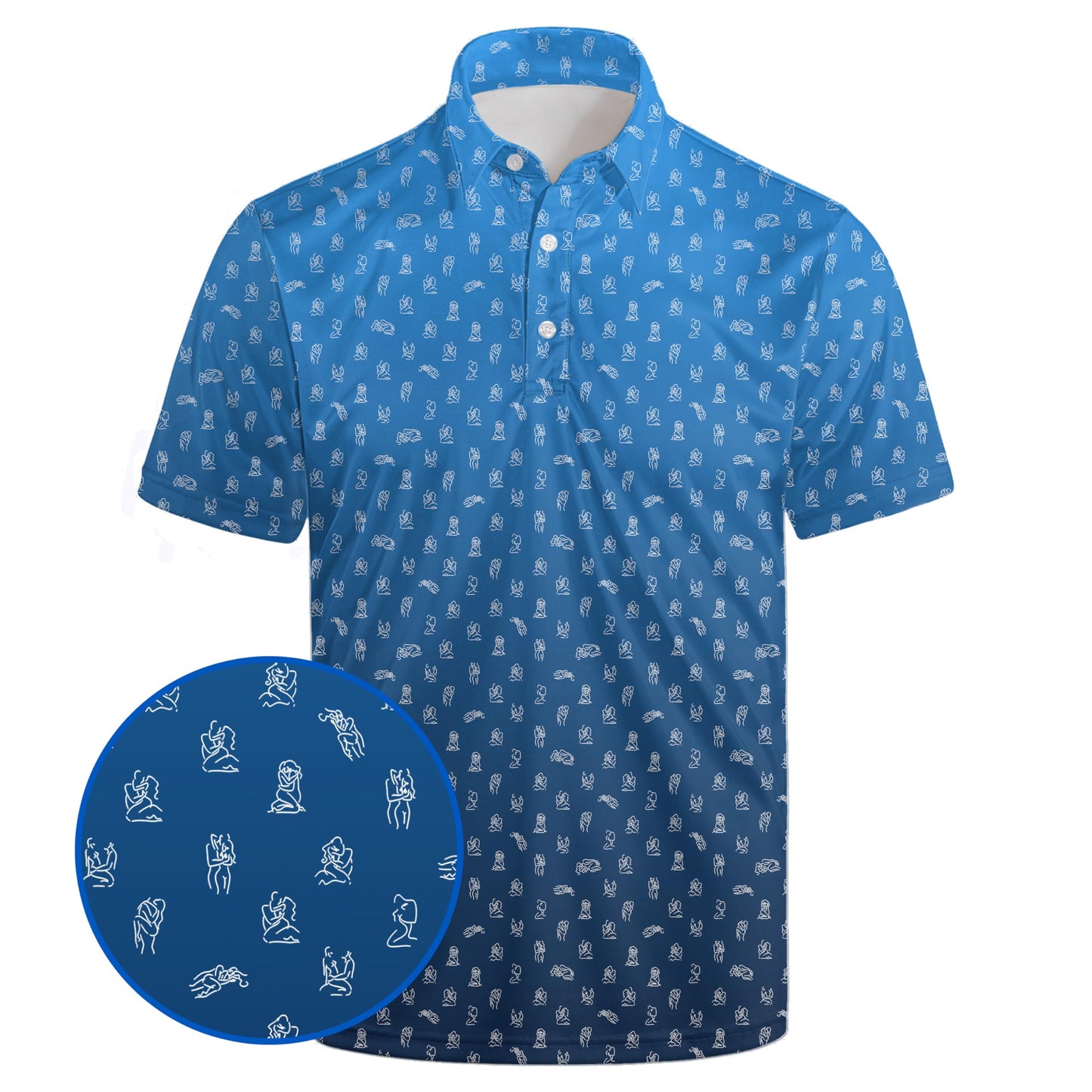 HOTGolf Polo Shirts for Men Funny Print Quick Dry Short Sleeve Performance Golf Shirts Moisture Wicking Polo Shirts