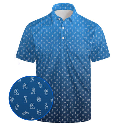 HOTGolf Polo Shirts for Men Funny Print Quick Dry Short Sleeve Performance Golf Shirts Moisture Wicking Polo Shirts