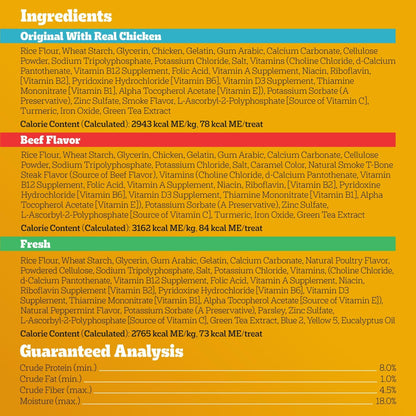HOTPedigree Dentastix Large Breed Dog Dental Treats, Variety, 51 Count | Original, Beef & Fresh Flavors, triple action dental care, reduces tartar, cleans teeth, freshens breath, for dogs 40+ lbs
