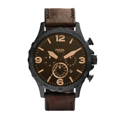 HOTFossil Men's Nate Quartz Watch, Oversized Stainless Steel Chronograph Watch for Men