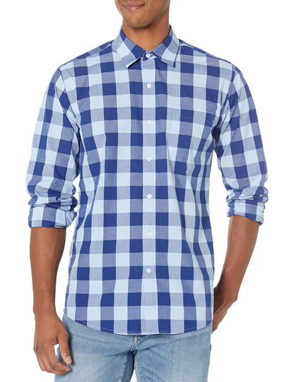 HOTAmazon Essentials Men's Regular-Fit Long-Sleeve Casual Poplin Shirt, Button Front, Business Casual, Collared