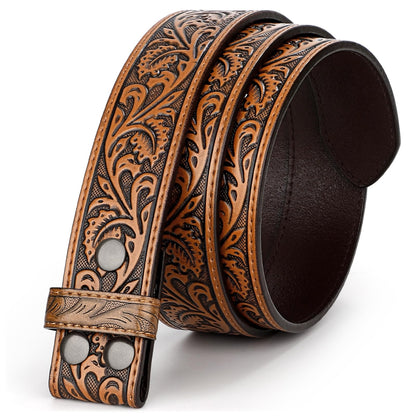 HOTBELTROAD Western Leather Belt Strap for Men Women Cowboy Cowgirl Leather Mens Belts for Jeans Birthday Christmas Belt Gifts