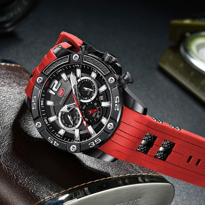 HOTMF MINI FOCUS Men Watches Unique Casual Wrist Watches (Chronograph/Waterproof/Luminous/Calendar/24 Hours) Silicon Band Fashion Watches for Men